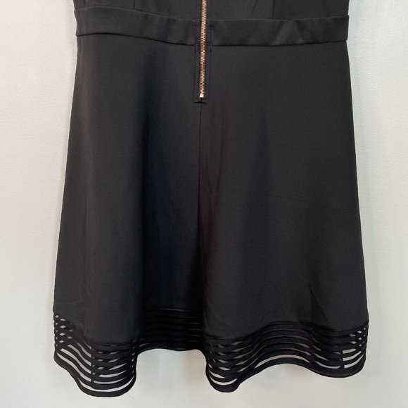 City Chic Dress Medium Women's 18 Black Mesh Inset Illusion Keyhole Sleeveless - Picture 6 of 11